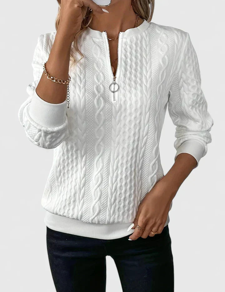 Elisa | Maglione in Maglia a Trecce con Zip
