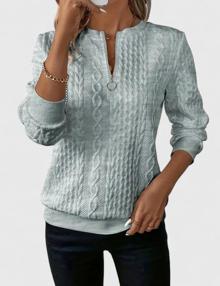 Elisa | Maglione in Maglia a Trecce con Zip